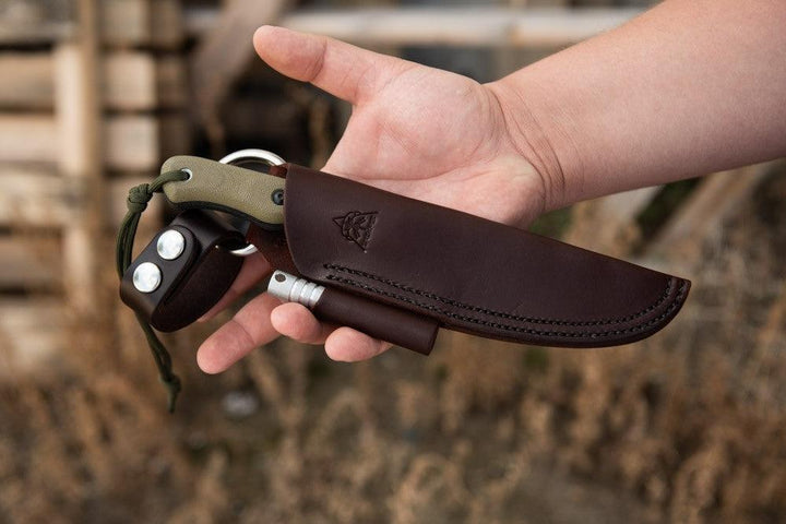 TOPS Knives Spirit Hunter X3 Green/Black Canvas Micarta Tungsten Cerakote 1095 - Knives.mx