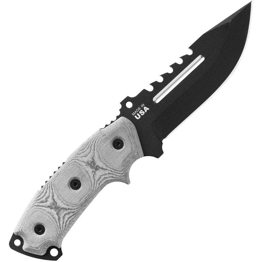 TOPS Knives Steel Eagle Hunter Point Black Micarta Coated Sawback 1095HC - Knives.mx