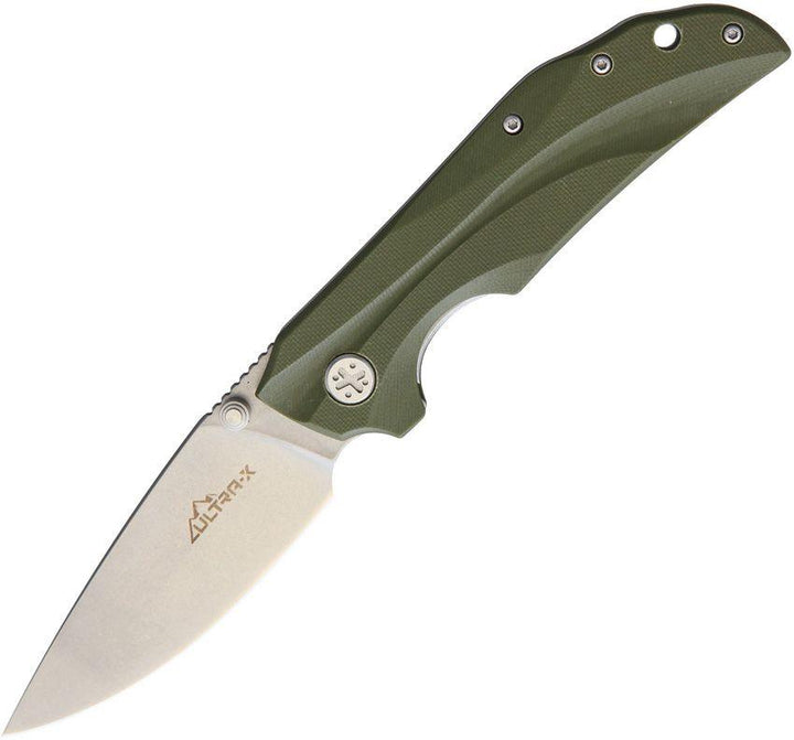 Ultra-X Rye Linerlock Olive Drab G10 Gray Titanium Coated 440C - Knives.mx