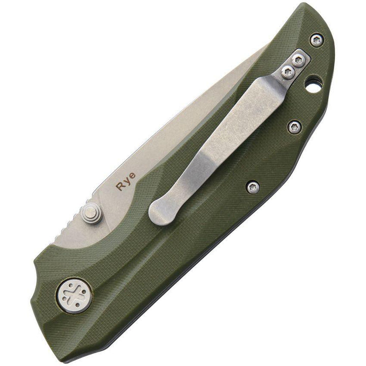 Ultra-X Rye Linerlock Olive Drab G10 Gray Titanium Coated 440C - Knives.mx