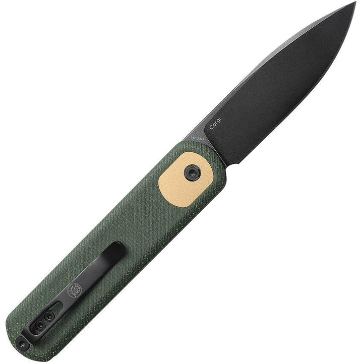 Vosteed Corgi Trek Lock Green Micarta Black Stonewash 14C28N Sandvik - Knives.mx