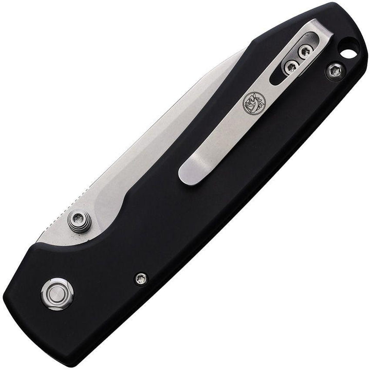 Vosteed Raccoon Button Lock Black Aluminum Stonewash Drop Point Nitro V - Knives.mx