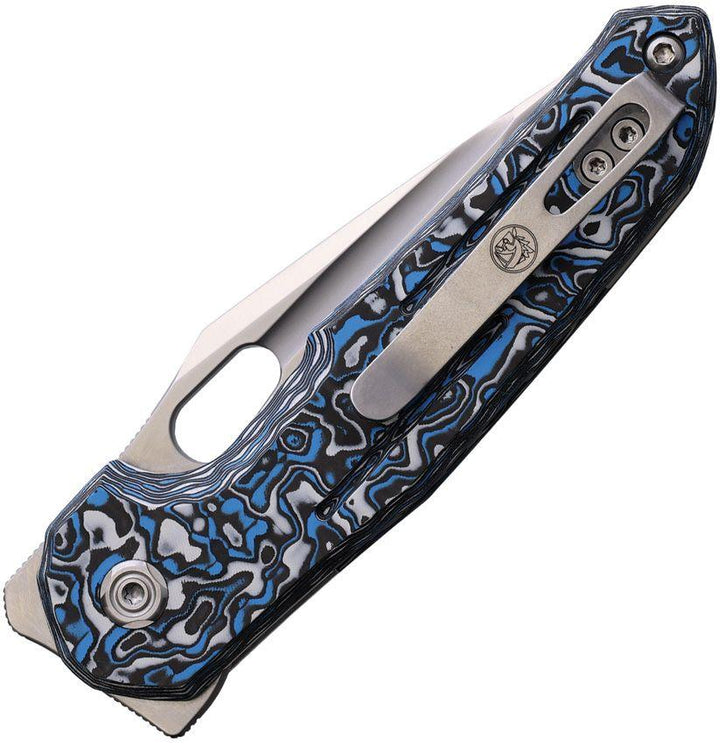 Vosteed Thunderbird Trek Lock Blue CF Satin Bohler M390 - Knives.mx