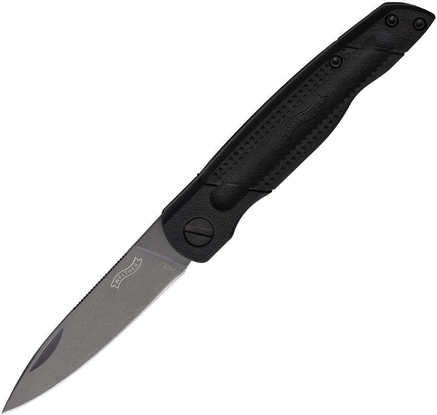 Walther CSK Slip Joint Black Rubber Gray Coated 440C - Knives.mx