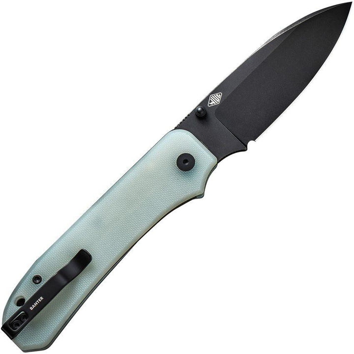 We Knife Co Ltd Big Banter Natural Jade G10 Black Stonewash Drop Point CPM-20CV - Knives.mx