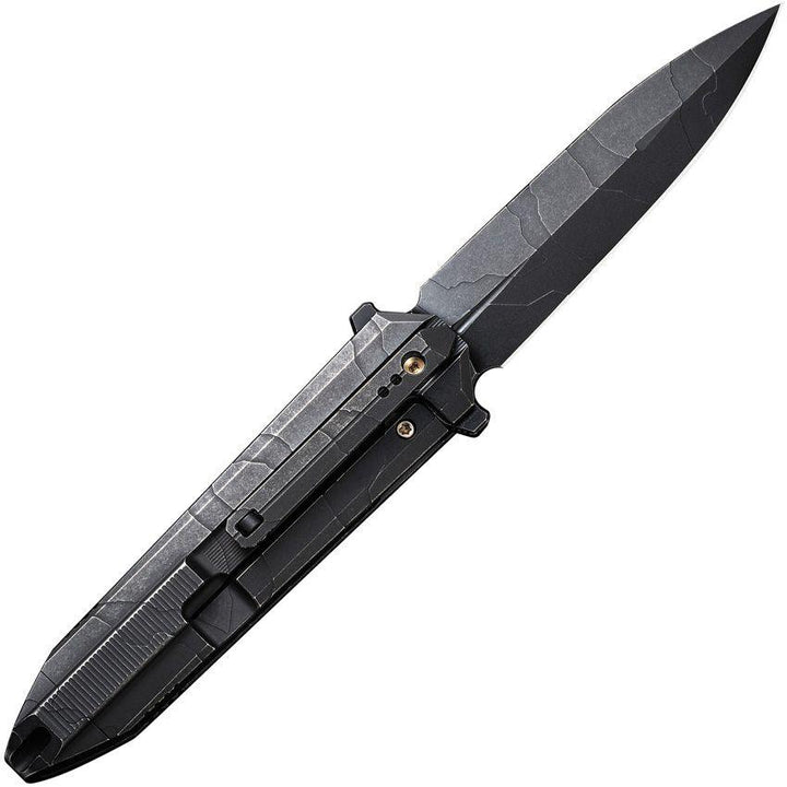 We Knife Co Ltd Diatomic 6AL4V Titanium Etching Pattern Black Stonewashed CPM 20CV - Knives.mx