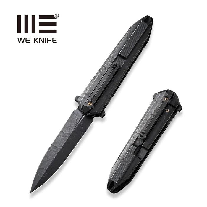 We Knife Co Ltd Diatomic 6AL4V Titanium Etching Pattern Black Stonewashed CPM 20CV - Knives.mx