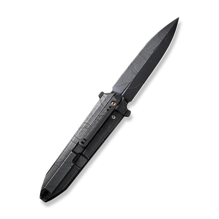 We Knife Co Ltd Diatomic 6AL4V Titanium Etching Pattern Black Stonewashed CPM 20CV - Knives.mx