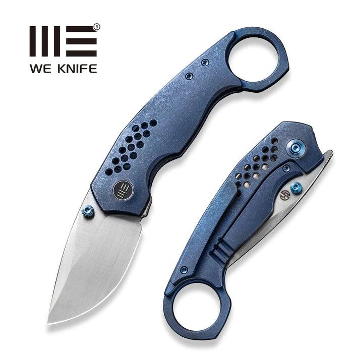 We Knife Co Ltd Envisage Blue SW 6AL4V Titanium Hand Rubbed Satin Drop Point CPM 20CV - Knives.mx