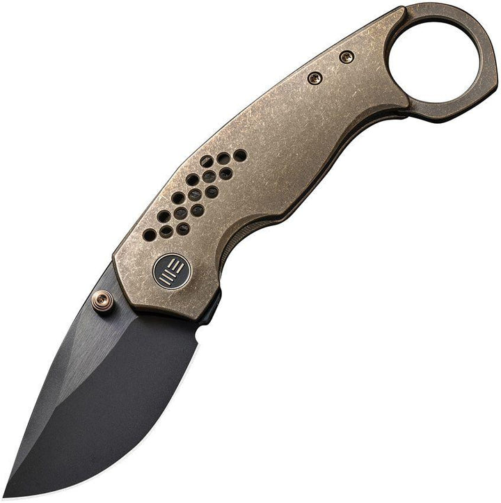 We Knife Co Ltd Envisage Bronze SW 6AL4V Titanium Black Stonewash Drop Point CPM 20CV - Knives.mx