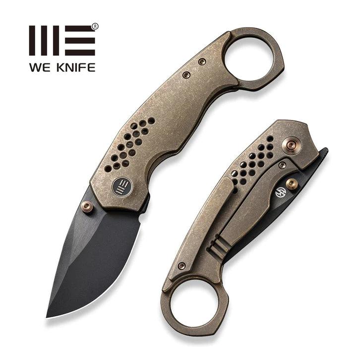 We Knife Co Ltd Envisage Bronze SW 6AL4V Titanium Black Stonewash Drop Point CPM 20CV - Knives.mx