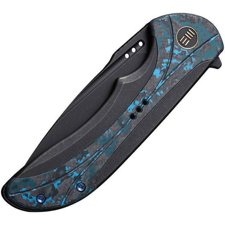 We Knife Co Ltd Equivik Framelock Black Stonewash Titanium w Arctic Storm Ti Inlay CPM-20CV - Knives.mx