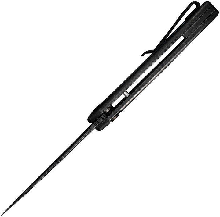 We Knife Co Ltd Kitefin Button Lock Black SW Titanium w Arctic Storm Fat Carbon Inlay Black SW & Satin CPM-20CV - Knives.mx