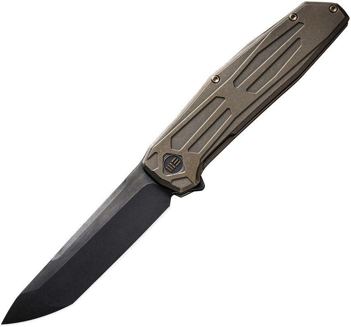 We Knife Co Ltd Shadowfire Framelock Bronze SW Titanium Black Stonewash Tanto CPM-20CV - Knives.mx