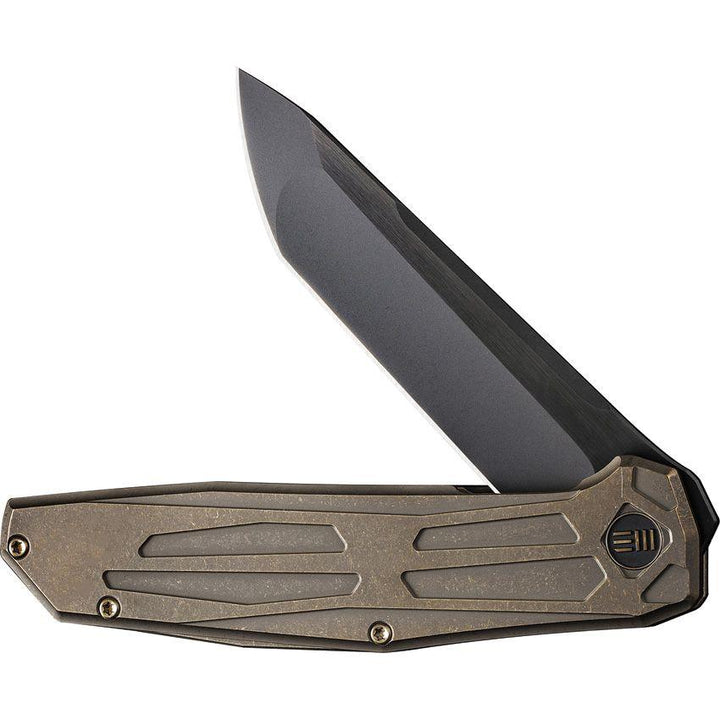 We Knife Co Ltd Shadowfire Framelock Bronze SW Titanium Black Stonewash Tanto CPM-20CV - Knives.mx