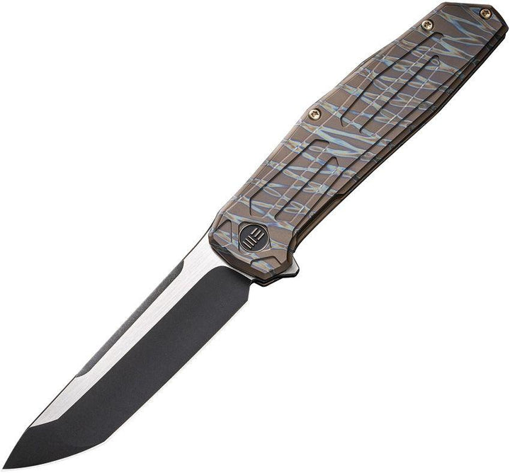 We Knife Co Ltd Shadowfire Framelock Flame Anodized Titanium Two Tone Finish CPM-20CV - Knives.mx