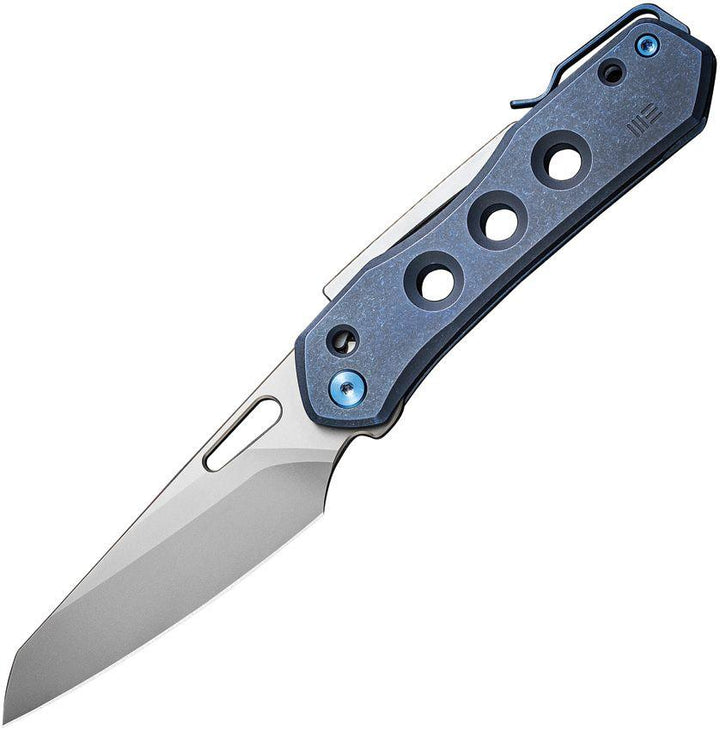 We Knife Co Ltd Vision R Superlock Blue 6AL4V Titanium Silver Bead Blasted Reverse Tanto CPM 20CV - Knives.mx
