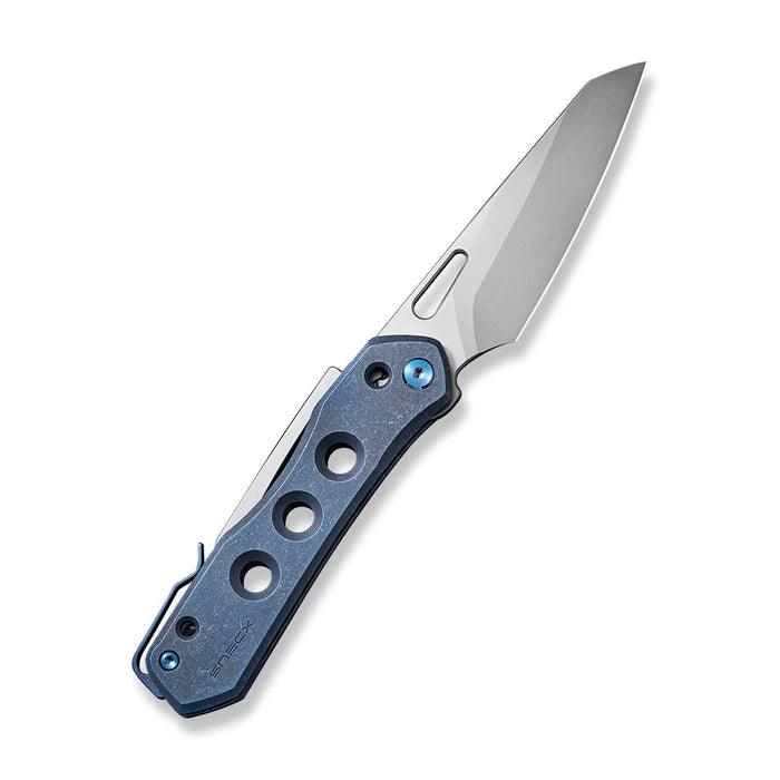 We Knife Co Ltd Vision R Superlock Blue 6AL4V Titanium Silver Bead Blasted Reverse Tanto CPM 20CV - Knives.mx