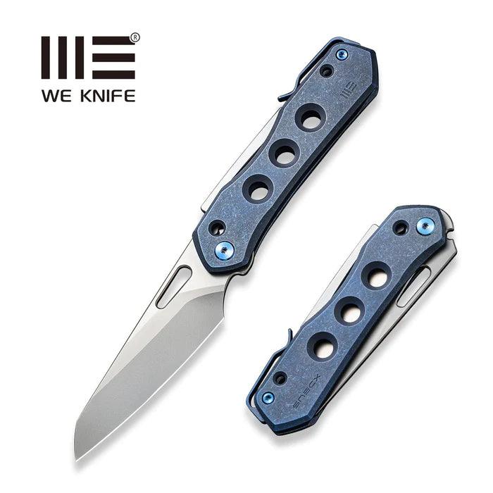 We Knife Co Ltd Vision R Superlock Blue 6AL4V Titanium Silver Bead Blasted Reverse Tanto CPM 20CV - Knives.mx
