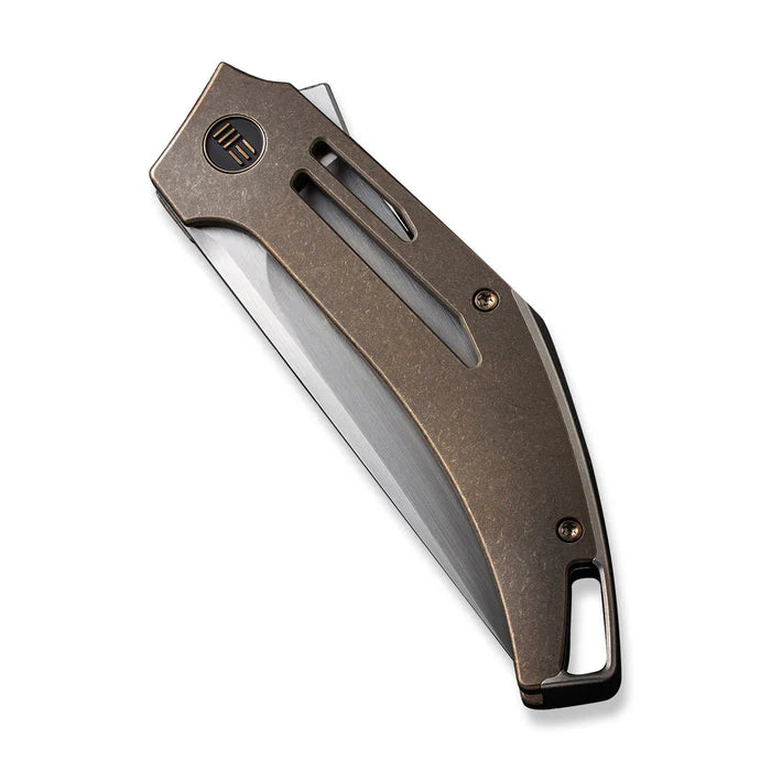 We Knife Co Ltd Speedliner Frame Lock Bronze 6AL4V Titanium Hand Rubbed Satin Drop PointCPM 20CV