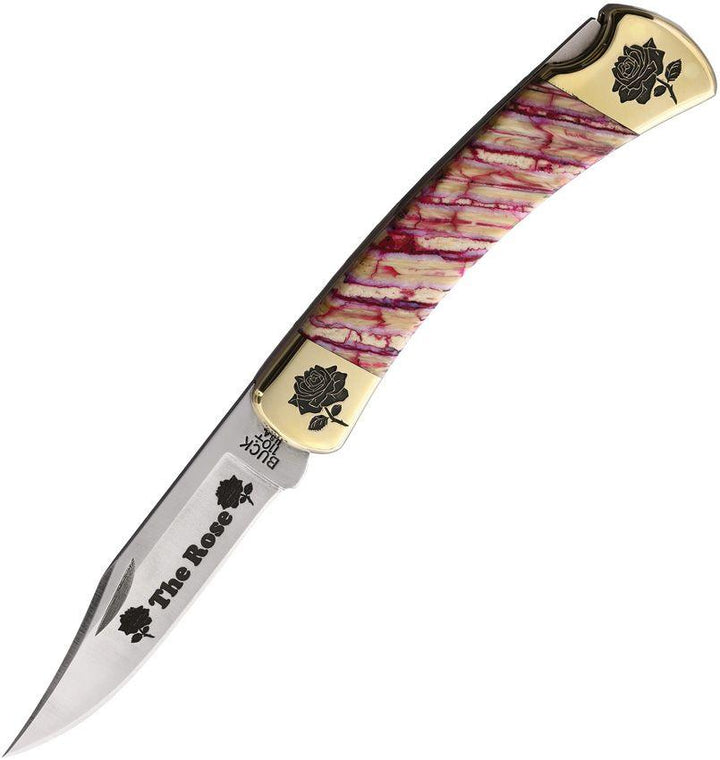 Yellowhorse Custom Buck 110 Lockback Rose Mammoth 420HC - Knives.mx