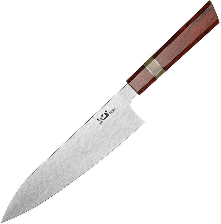 Xin Cutlery Japanese Style Chef's Knife Octagonal Rosewood, Buffalo Horn, and Nickel Silver Sandvik 12C27 - Knives.mx