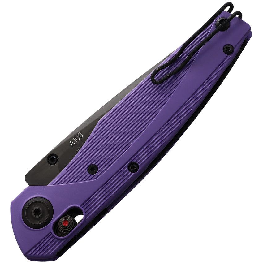 Acta Non Verba Knives A100 A Lock Elmax Purple GRN Black DLC Coated Elmax - Knives.mx
