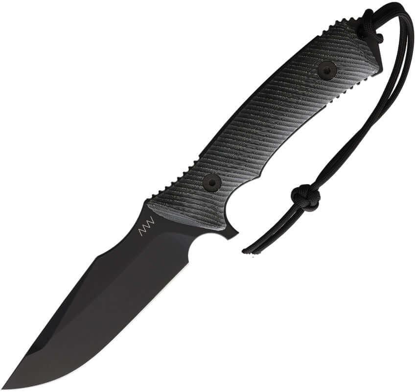 Acta Non Verba Knives M311 Spelter Tactical Knife Black Sculpted Micarta DLC Elmax - Knives.mx