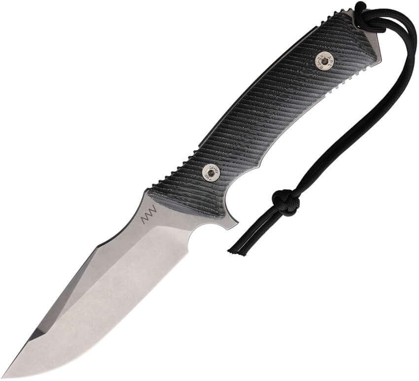 Acta Non Verba Knives M311 Spelter Tactical Knife Black Sculpted Micarta Stonewash Bohler N690 - Knives.mx