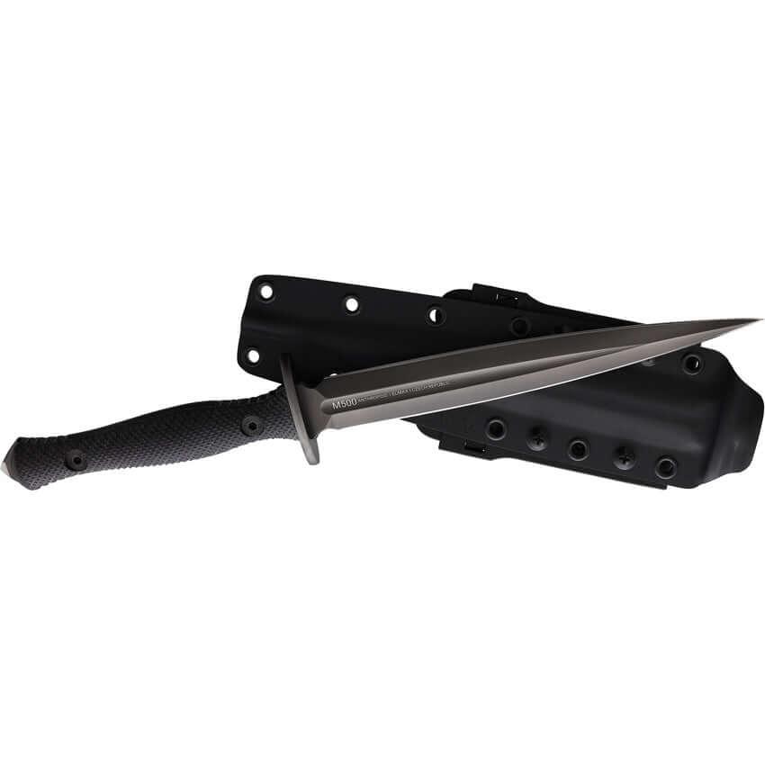 Acta Non Verba Knives M500 Fixed Blade Black Checkered G10 Double Edge DLC Elmax - Knives.mx