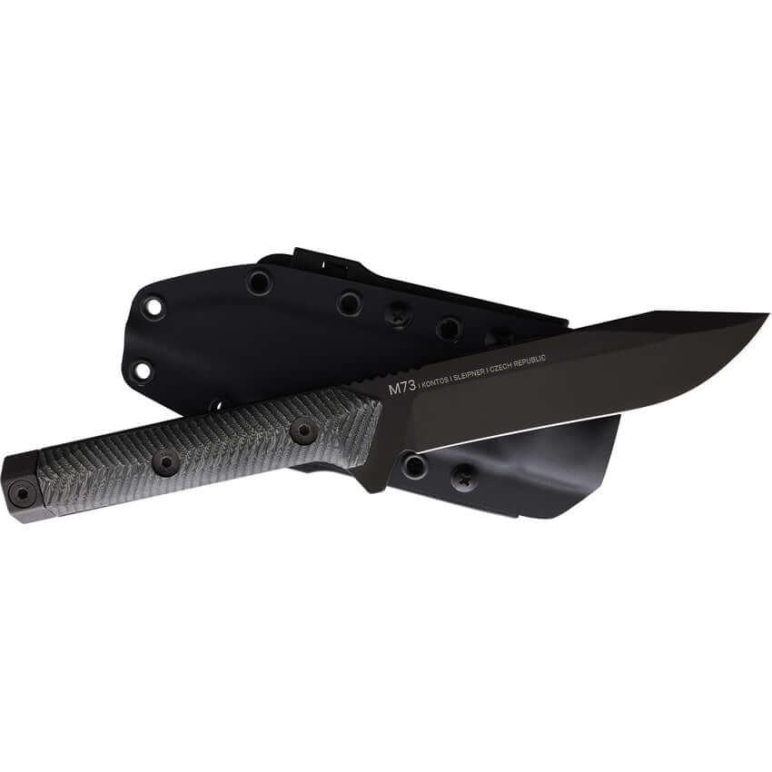 Acta Non Verba Knives M73 Kontos Fixed Blade Black Micarta Cerakote Sleipner - Knives.mx