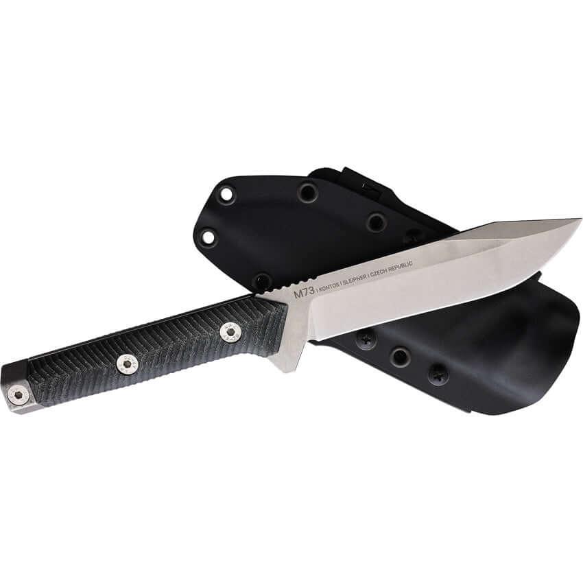 Acta Non Verba Knives M73 Kontos Fixed Blade Black Micarta Stonewashed Sleipner - Knives.mx