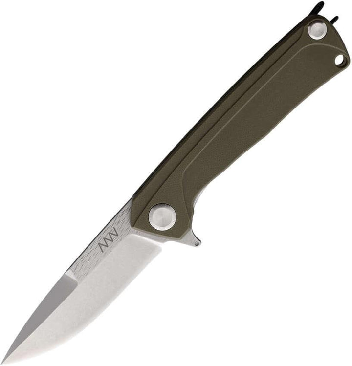 Acta Non Verba Knives Z100 Linerlock Olive G10 Stonewash Sleipner - Knives.mx