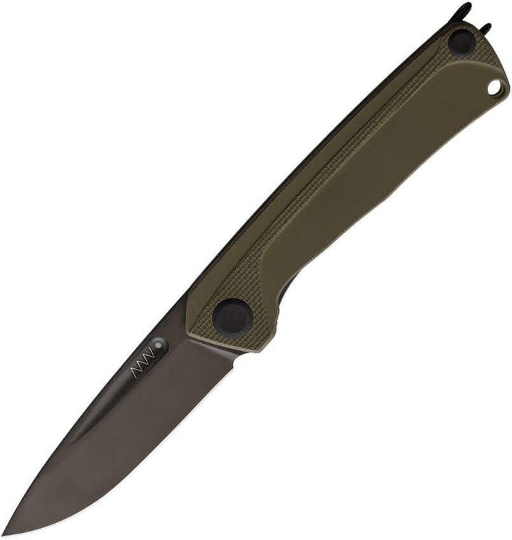 Acta Non Verba Knives Z200 Linerlock Olive G10 Black DLC Sleipner - Knives.mx