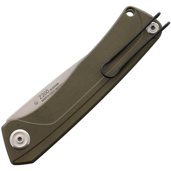 Acta Non Verba Knives Z200 Linerlock Olive G10 Stonewash Sleipner - Knives.mx