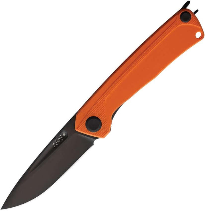 Acta Non Verba Knives Z200 Linerlock Orange G10 Black DLC Sleipner - Knives.mx