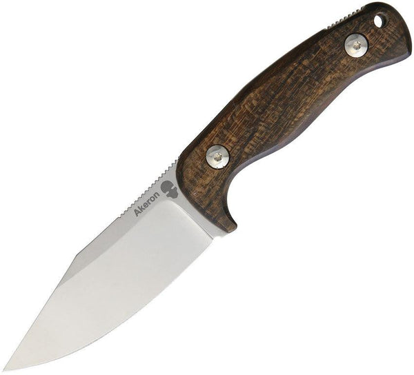 Akeron Eklipse Fixed Blade by Tony Lopes Ziricote Wood Stonewash Bohler N690 - Knives.mx