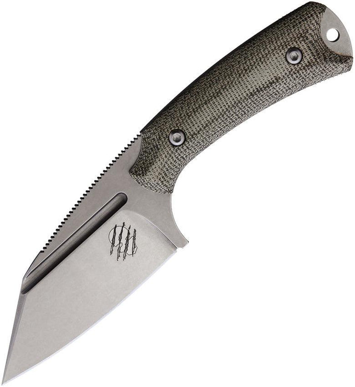 Akeron La Sanction by Bastinelli Green Canvas Micarta Stonewash Bohler N690 - Knives.mx