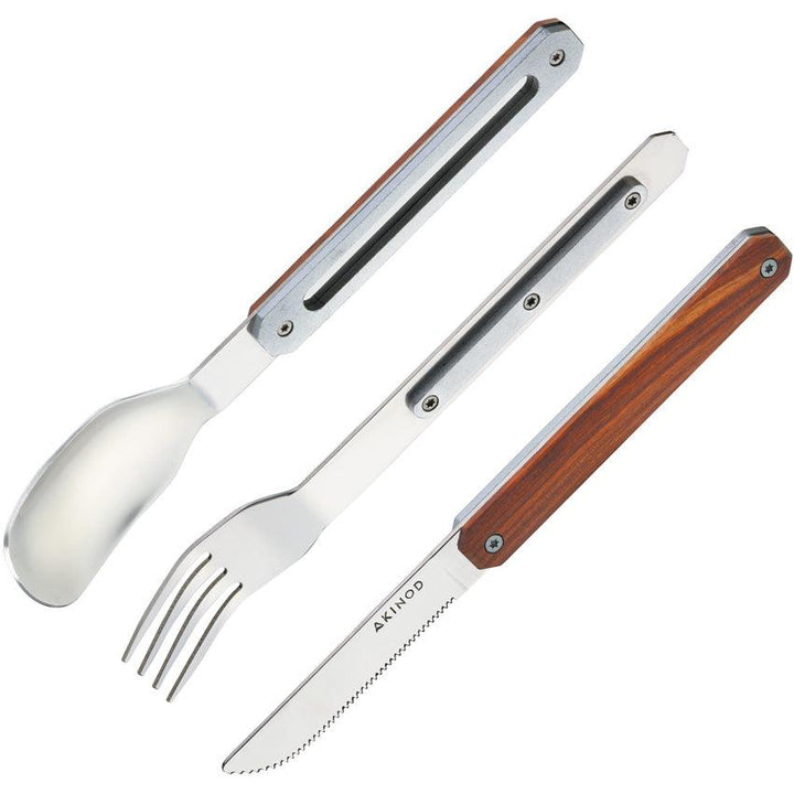 Akinod 12H34 Magnetic Cutlery Set Coral Wood - Knives.mx