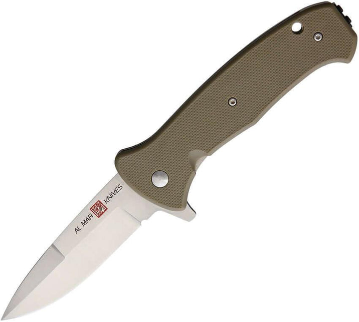 Al Mar SERE 2020 Linerlock A/O Coyote Tan Textured FRN Satin 8Cr13MoV - Knives.mx