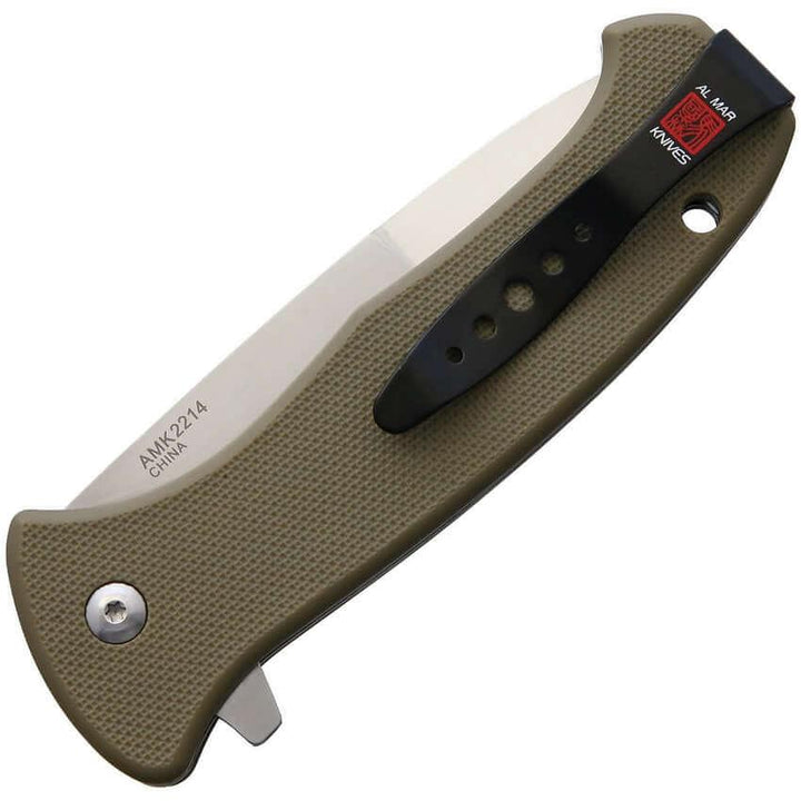 Al Mar SERE 2020 Linerlock A/O Coyote Tan Textured FRN Satin 8Cr13MoV - Knives.mx