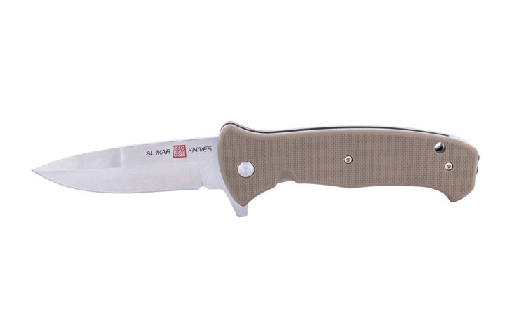 Al Mar SERE 2020 Linerlock A/O Coyote Tan Textured FRN Satin 8Cr13MoV - Knives.mx