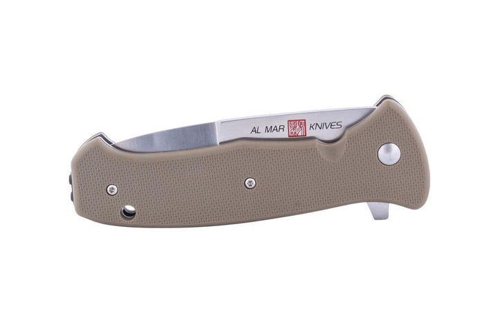 Al Mar SERE 2020 Linerlock A/O Coyote Tan Textured FRN Satin 8Cr13MoV - Knives.mx