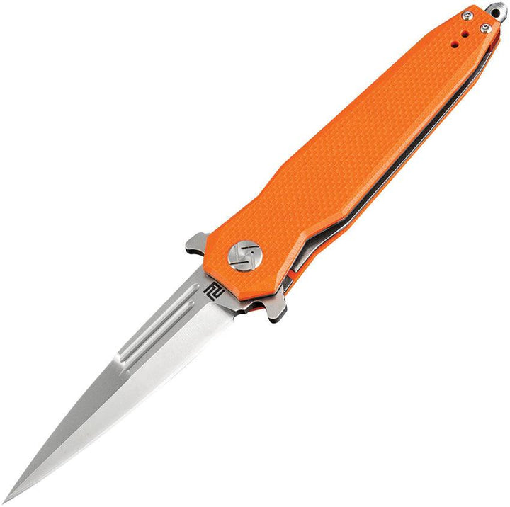 Artisan Cutlery Hornet Linerlock Orange Textured G10 Satin D2 - Knives.mx