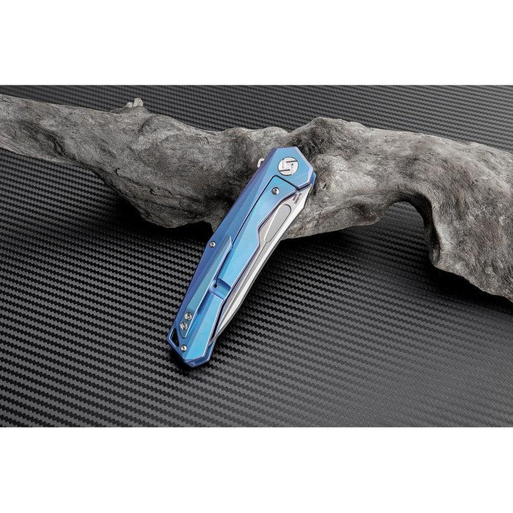 Artisan Cutlery Zumwalt Framelock Blue Anodized Titanium Satin S35VN - Knives.mx