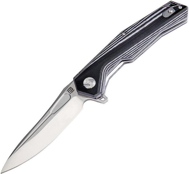 Artisan Cutlery Zumwalt Linerlock Black & White G10 Satin D2 - Knives.mx