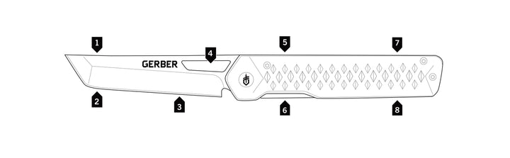 Ayako Framelock Green Stonewash Aluminum Black Oxide Coated Tanto 7Cr17MoV - Knives.mx