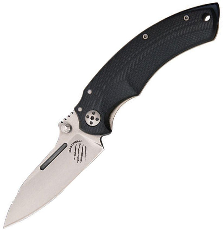 Bastinelli Creations BBR2 Folder Black G10 Satin D2 - Knives.mx