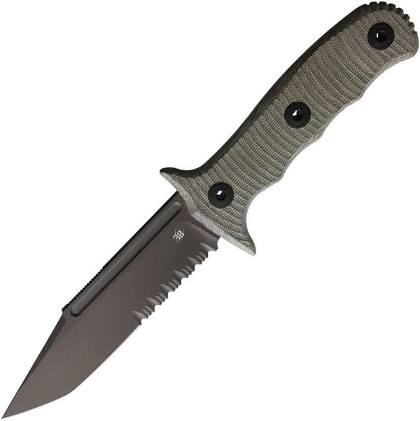 Bastinelli Creations Binome Fixed Blade Gray PVD Serrated Bohler M390 - Knives.mx