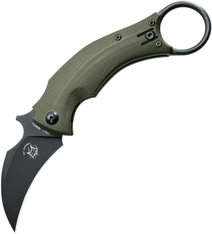 Bastinelli Creations Black Bird Folder OD Green G10 Cerakote N690Co - Knives.mx